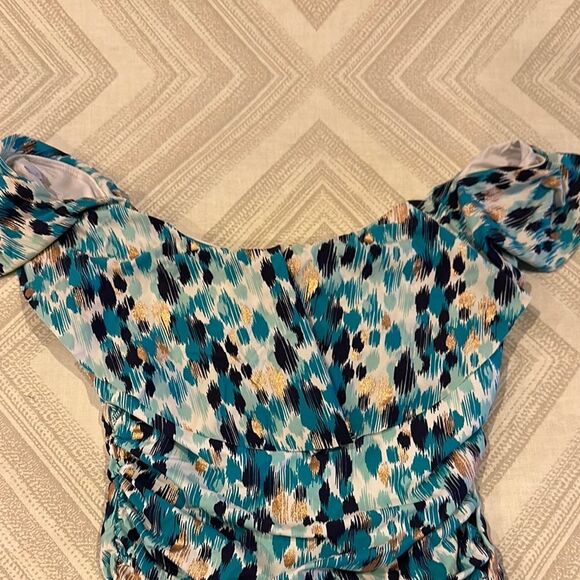 La Blanca Women’s Off Shoulder Patterned Swimsuit - Size 4 - Picture 3 of 7